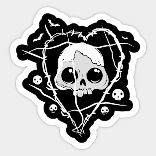 Skull Heart design Sticker